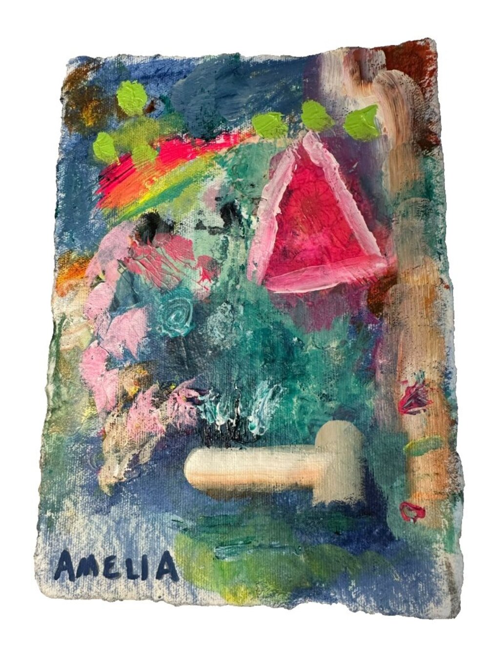 Original Art Painting Abstract OOAK "Nobility" Mixed Media Colorful Dreamy 8x6